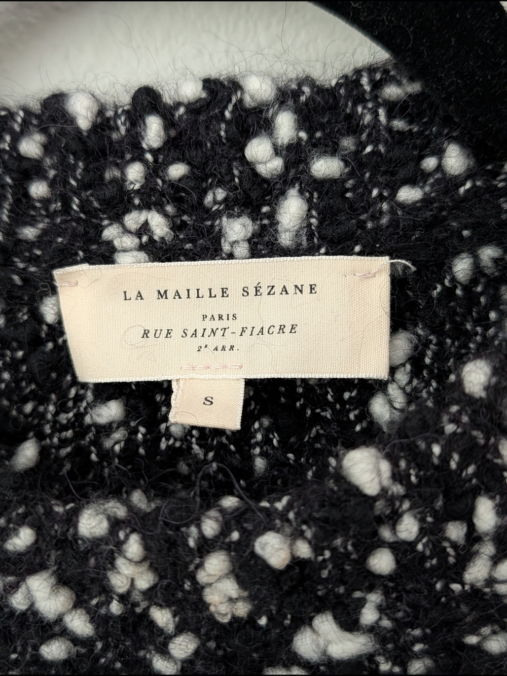 Sezane Juliette Jumper Black & White Speckled Knit Sweater, Size Small - Picture 4 of 12